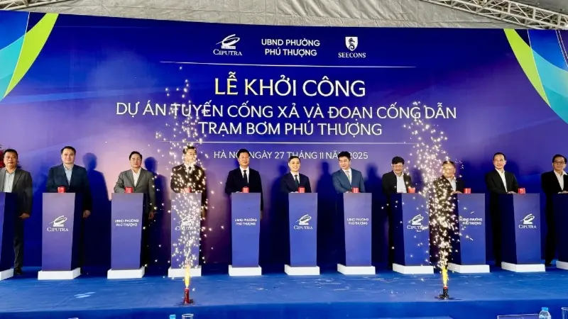 Khởi công hạ tầng tiêu úng trọng điểm tại phường Phú Thượng